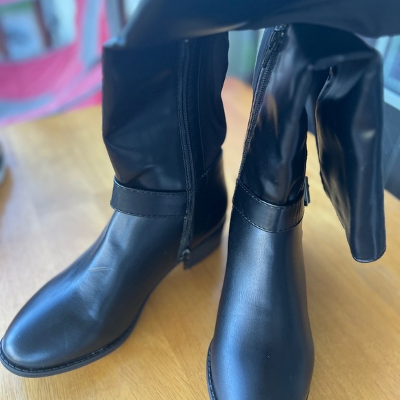 Rampage Womens Imaginer Size 6.5 Black  2" Heeled Tall Riding Boots - Picture 1 of 4
